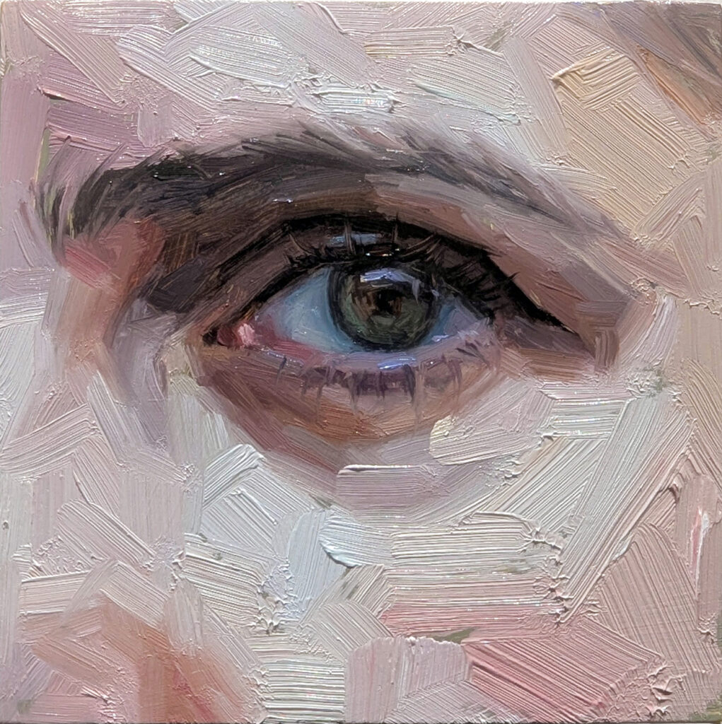 Eye Study 24 | 4 x 4 Inches. Oil on Panel. 2025.