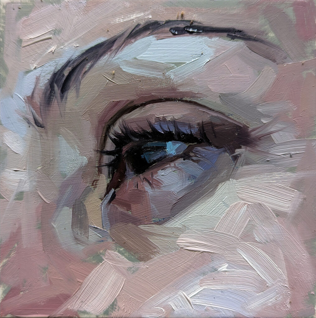 Eye Study 25 | 4 x 4 Inches. Oil on Panel. 2025.