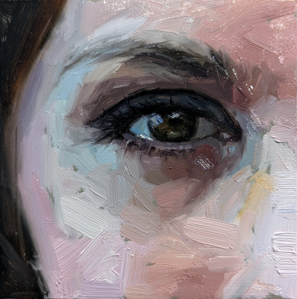 Eye Study 26 | 4 x 4 Inches. Oil on Panel. 2025.